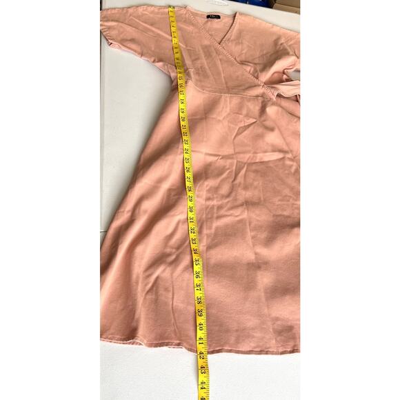 Mien Kindred Wrap Dress Women Medium Pink Party MADE USA Designer Lagenlook Boho - Picture 5 of 10